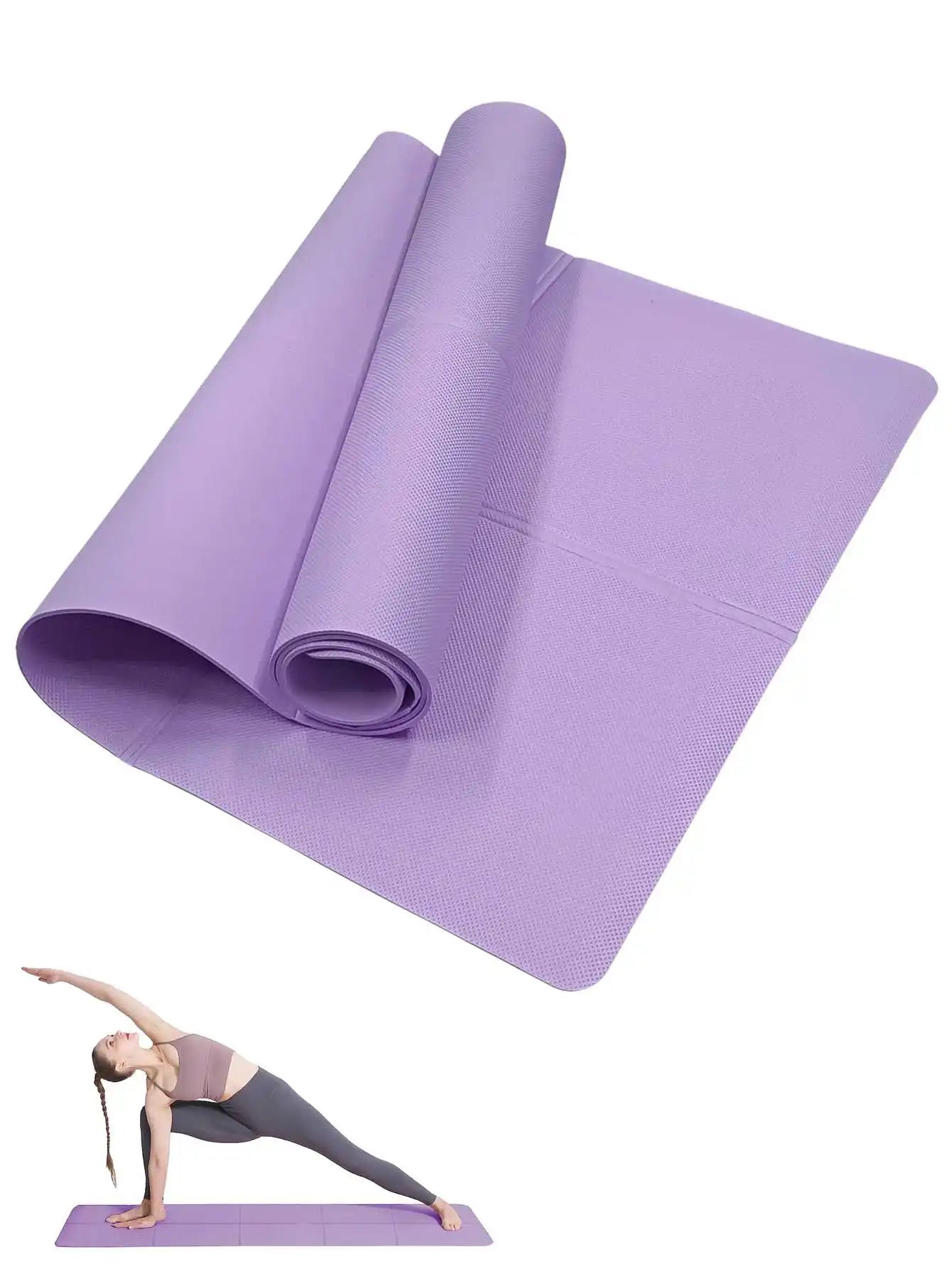 Premium Non-Slip Yoga Mat for Pilates and Fitness - Available in Multiple Thickness Options (3mm, 4mm, 6mm) - Ideal for Home Workouts and Travel