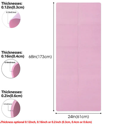 Premium Non-Slip Yoga Mat for Pilates and Fitness - Available in Multiple Thickness Options (3mm, 4mm, 6mm) - Ideal for Home Workouts and Travel