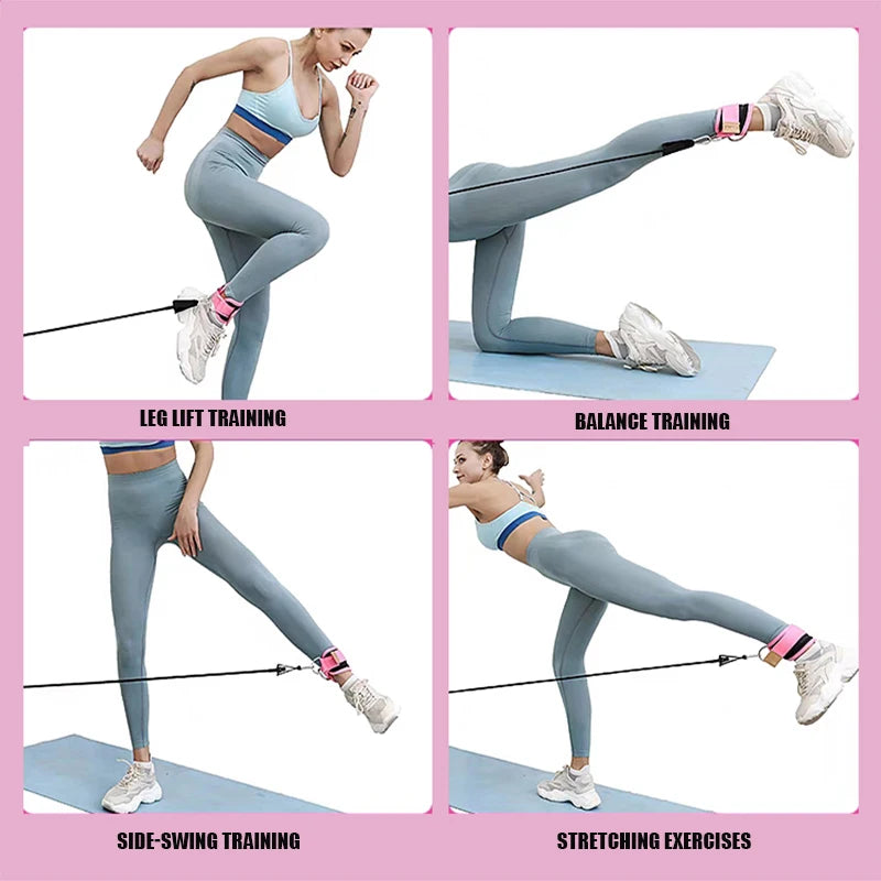 Ankle Straps Resistance Bands Set for Enhanced Hip and Glute Strengthening
