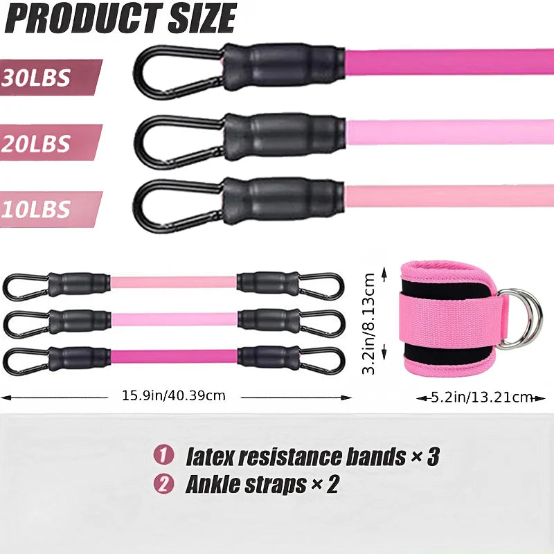Ankle Straps Resistance Bands Set for Enhanced Hip and Glute Strengthening