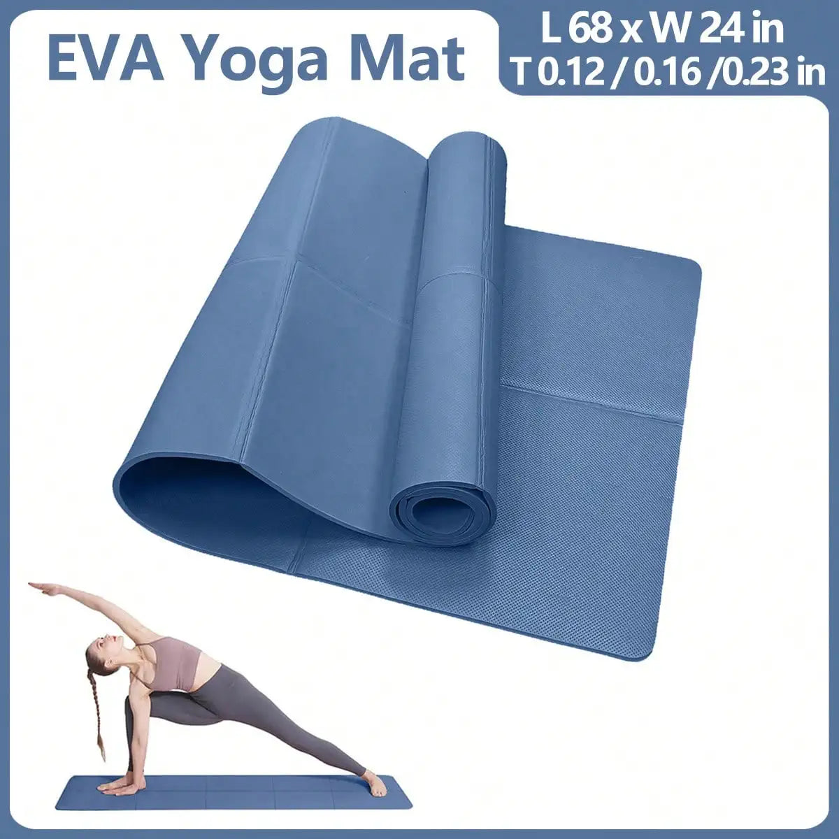 Premium Non-Slip Yoga Mat for Pilates and Fitness - Available in Multiple Thickness Options (3mm, 4mm, 6mm) - Ideal for Home Workouts and Travel
